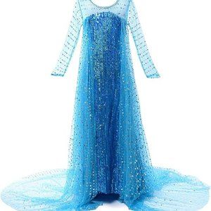Blue Sequin Costume - Snow Princess Fancy Dress for Halloween - Girls' Sparkling